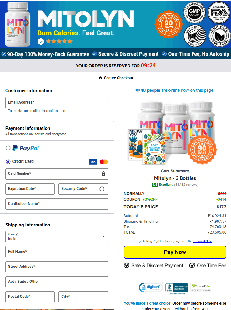Mitolyn Checkout Details